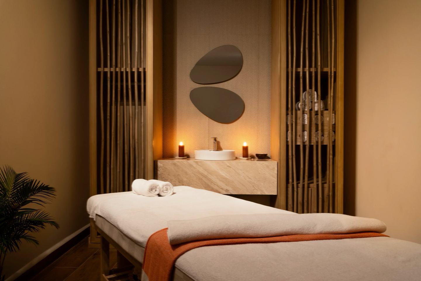 A treatment and recovery space at TheLifeCo, overlooking the sea.