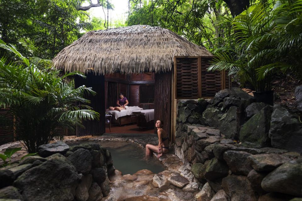 The Rainforest Spa at Sugar Beach, set among the forest canopy.